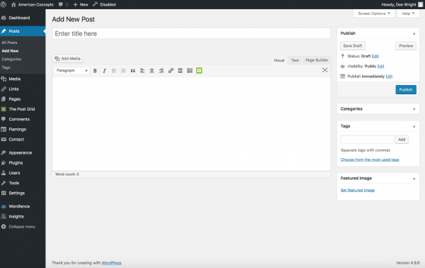 WordPress – Add a New Blog Post WordPress - Add a New Blog Post
